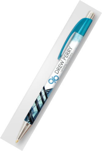 Stylo personnalisable - Lebeau chrome Bleu clair